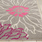 HomeRoots 5’ x 7’ Tropical Flower Area Rug in Gray and Pink Finish