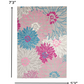 HomeRoots 5’ x 7’ Tropical Flower Area Rug in Gray and Pink Finish