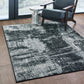 HomeRoots 5' x 8' Black Ivory Machine Woven Abstract Indoor Area Rug