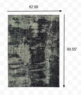 HomeRoots 5' x 8' Black Ivory Machine Woven Abstract Indoor Area Rug