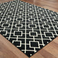 HomeRoots 5' x 8' Black Ivory Machine Woven Geometric Diamonds Indoor Area Rug