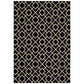HomeRoots 5' x 8' Black Ivory Machine Woven Geometric Diamonds Indoor Area Rug