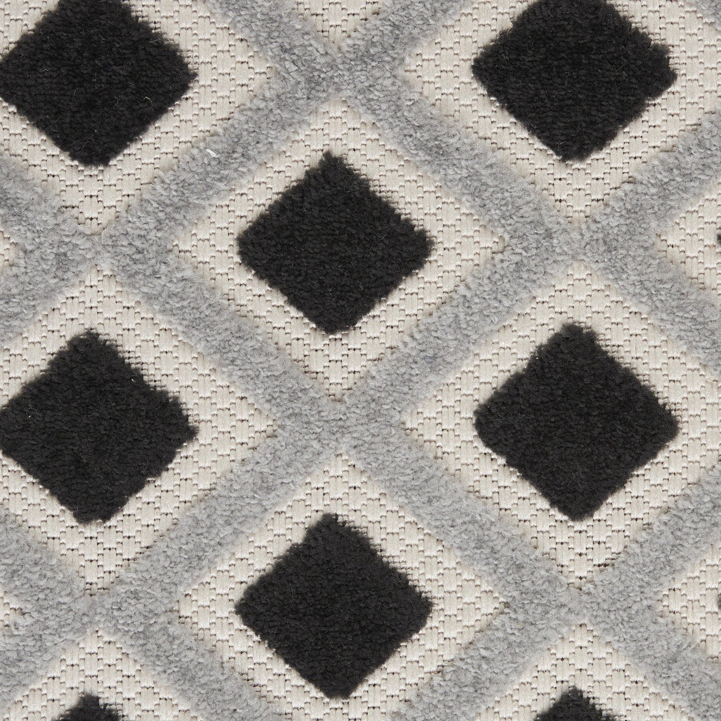 HomeRoots 5’ x 8’ Black White Gray Indoor Outdoor Area Rug