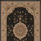 HomeRoots 5' x 8' Black and Beige Embellished Area Rug