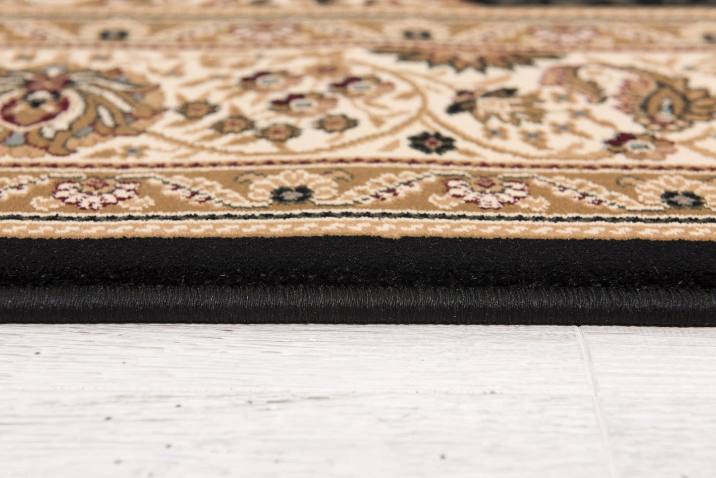 HomeRoots 5' x 8' Black and Beige Embellished Area Rug