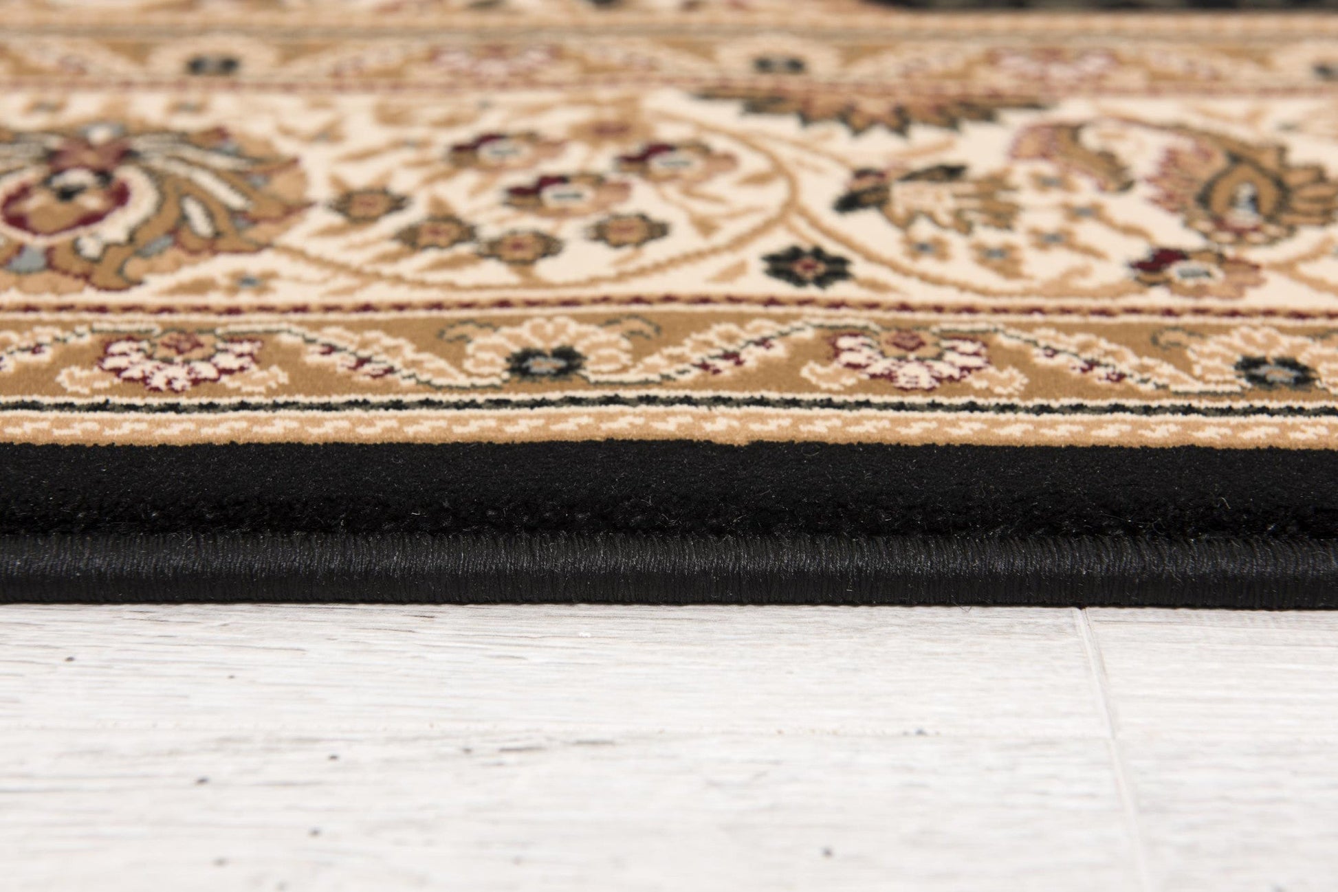 HomeRoots 5' x 8' Black and Beige Embellished Area Rug