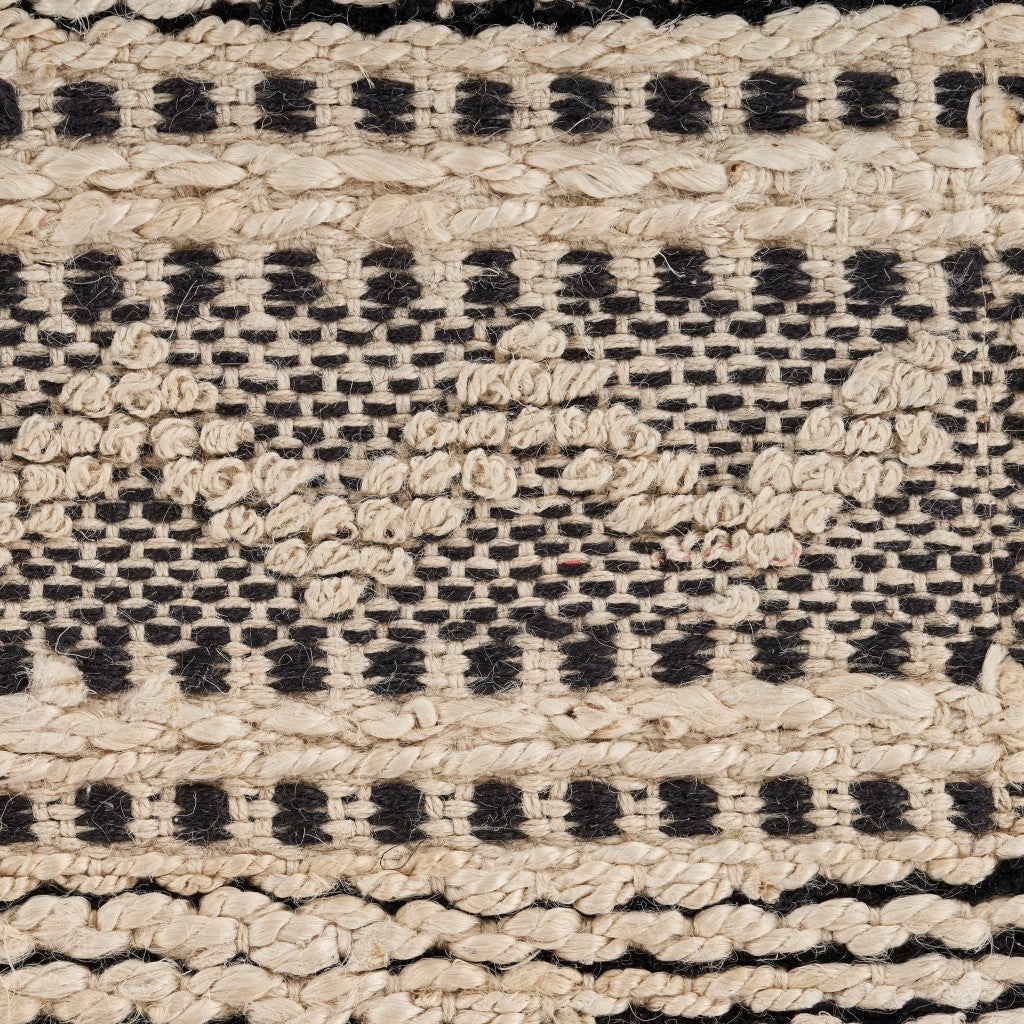 HomeRoots 5' x 8' Black and Blush Chevron Stripe Area Rug