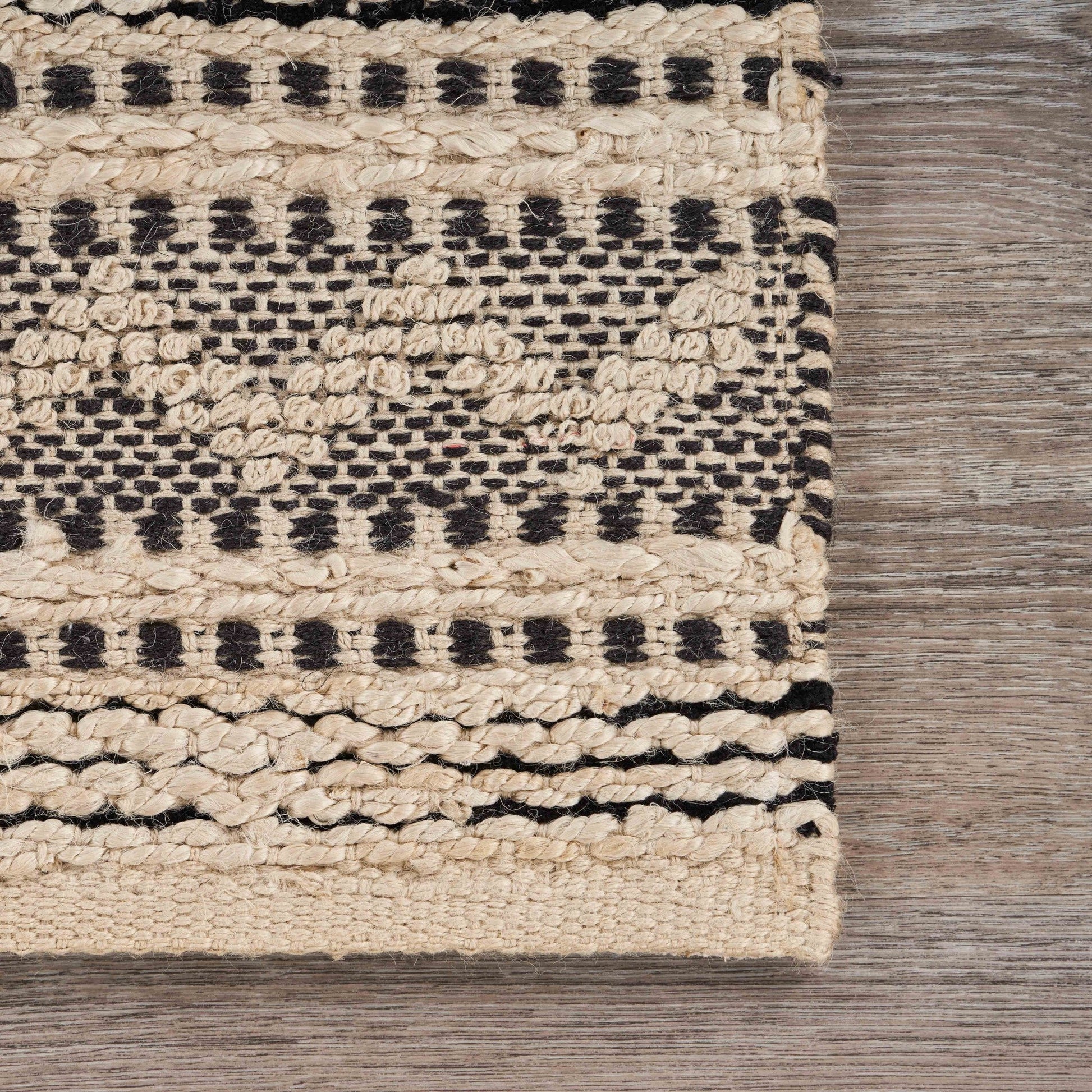 HomeRoots 5' x 8' Black and Blush Chevron Stripe Area Rug