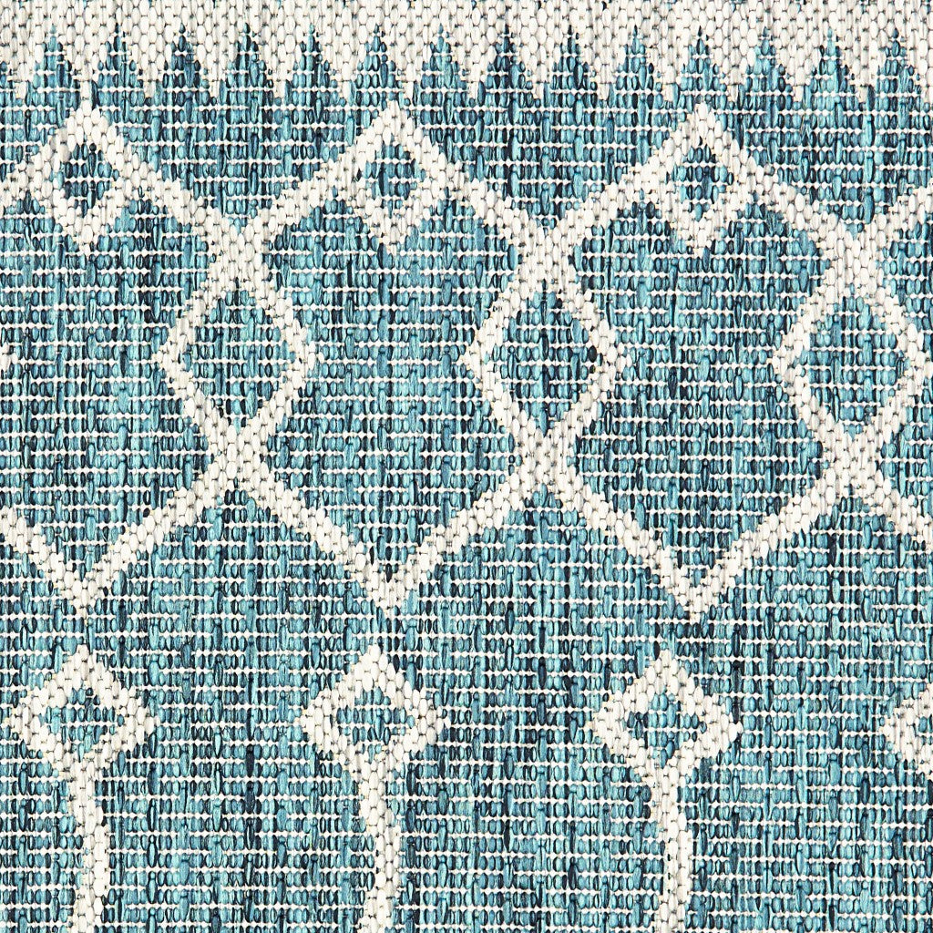 HomeRoots 5’ x 8’ Blue Array Indoor Outdoor Area Rug