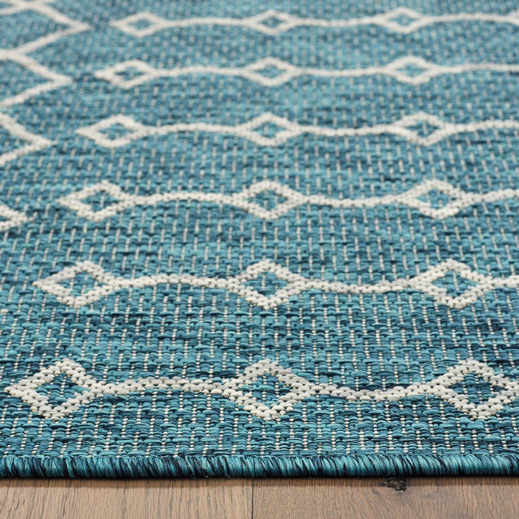 HomeRoots 5’ x 8’ Blue Array Indoor Outdoor Area Rug