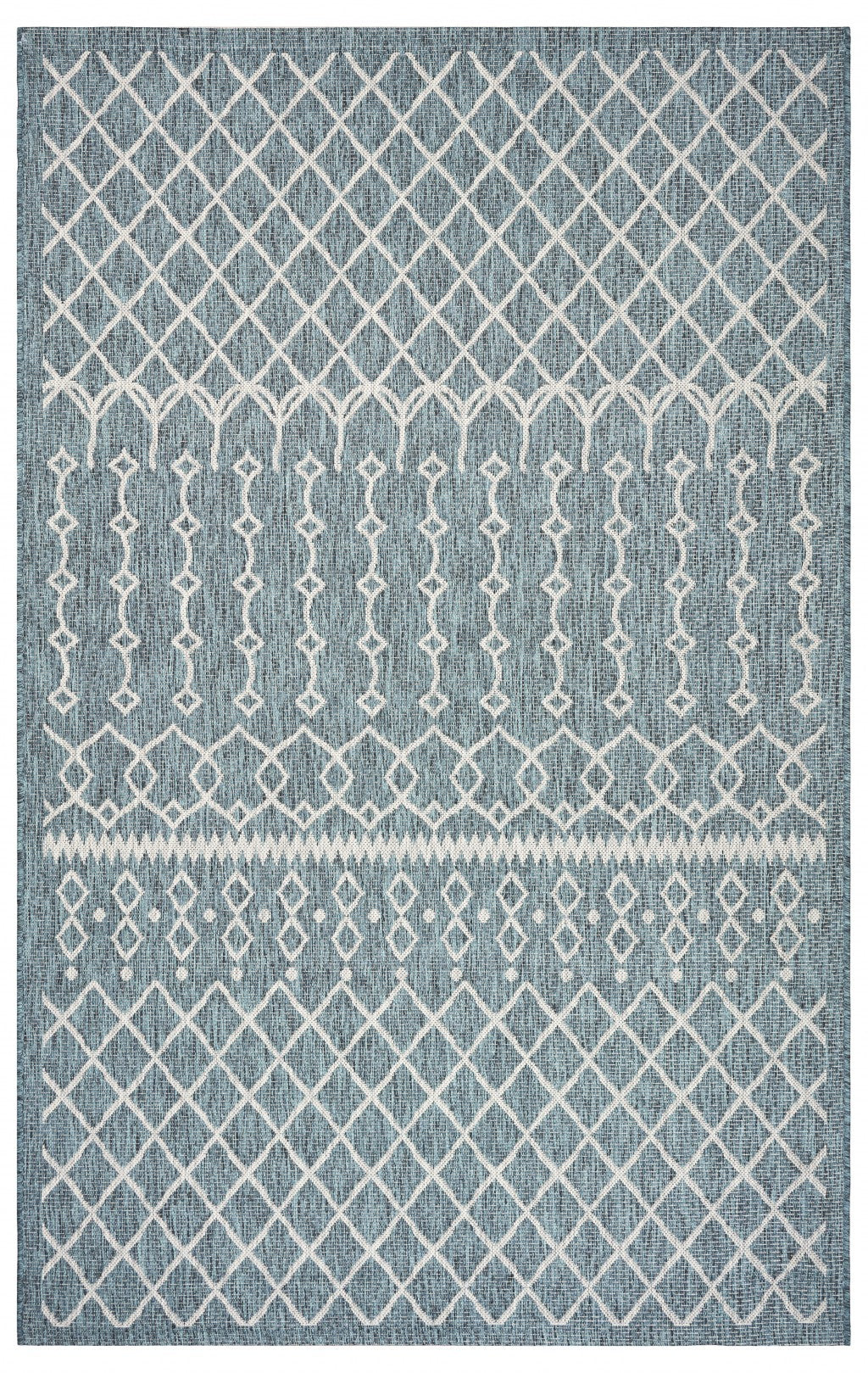 HomeRoots 5’ x 8’ Blue Array Indoor Outdoor Area Rug