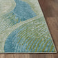 HomeRoots 5' x 8' Blue Beige Abstract Waves Modern Area Rug