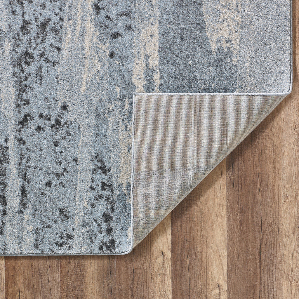 HomeRoots 5' x 8' Blue Gray Abstract Mist Modern Area Rug