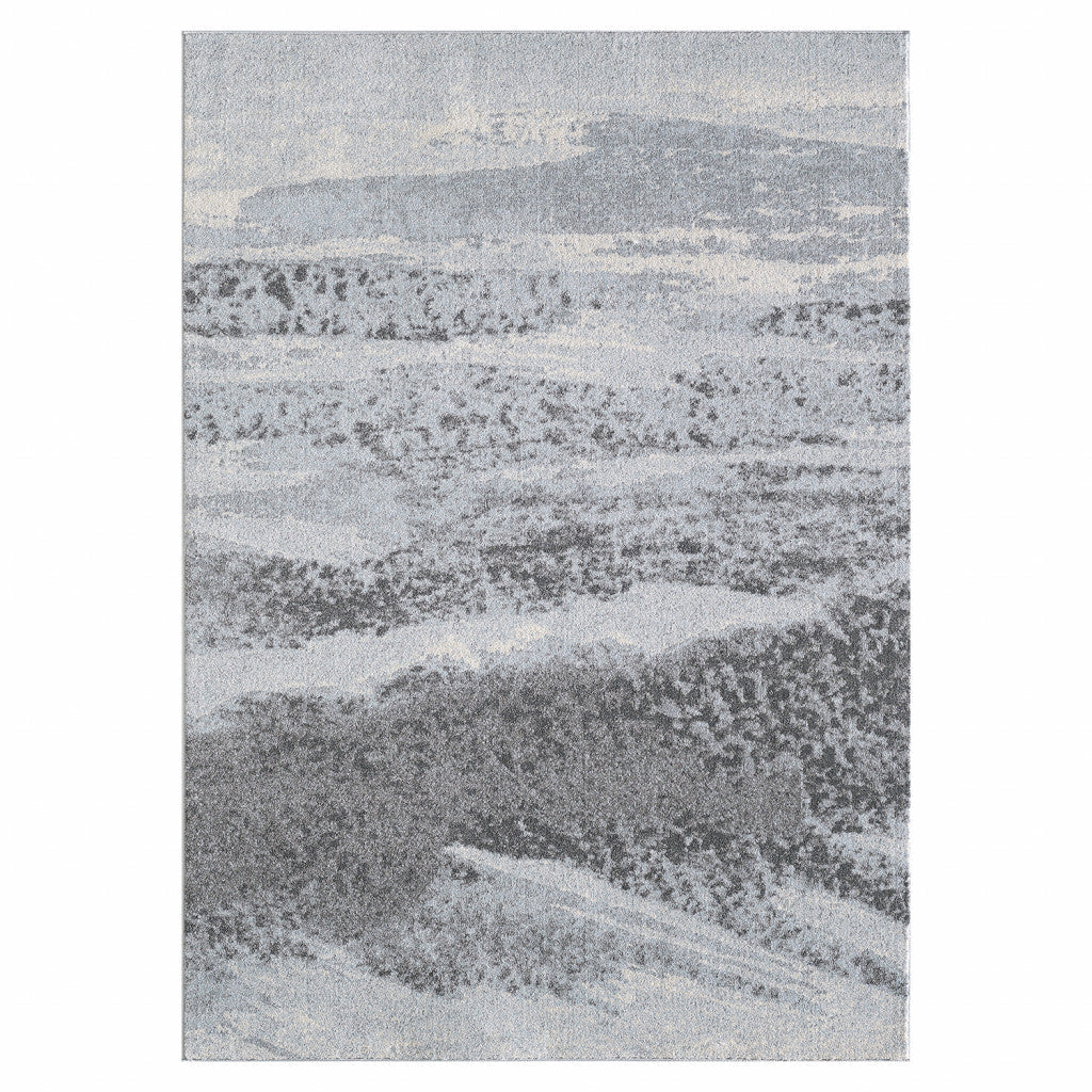 HomeRoots 5' x 8' Blue Gray Abstract Mist Modern Area Rug