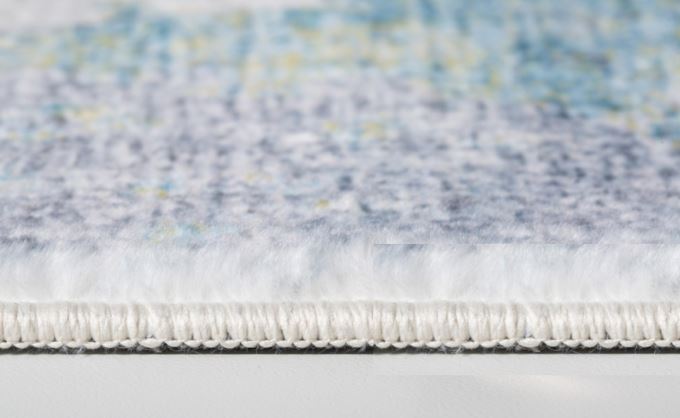 HomeRoots 5’ x 8’ Blue Yellow Abstract Sky Area Rug