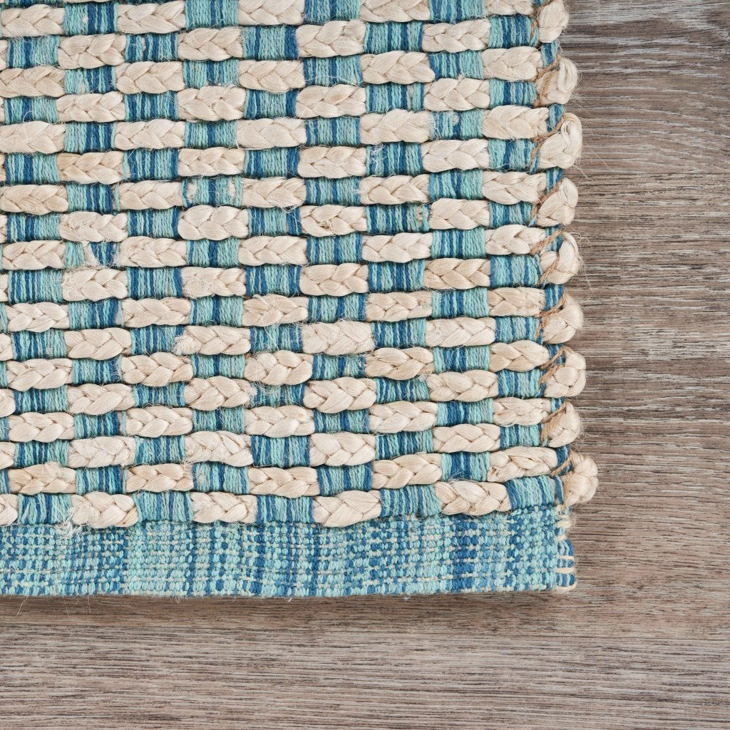 HomeRoots 5' x 8' Blue and Beige Toned Area Rug