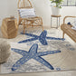 HomeRoots 5’ x 8' Blue and Gray Indoor Outdoor Area Rug