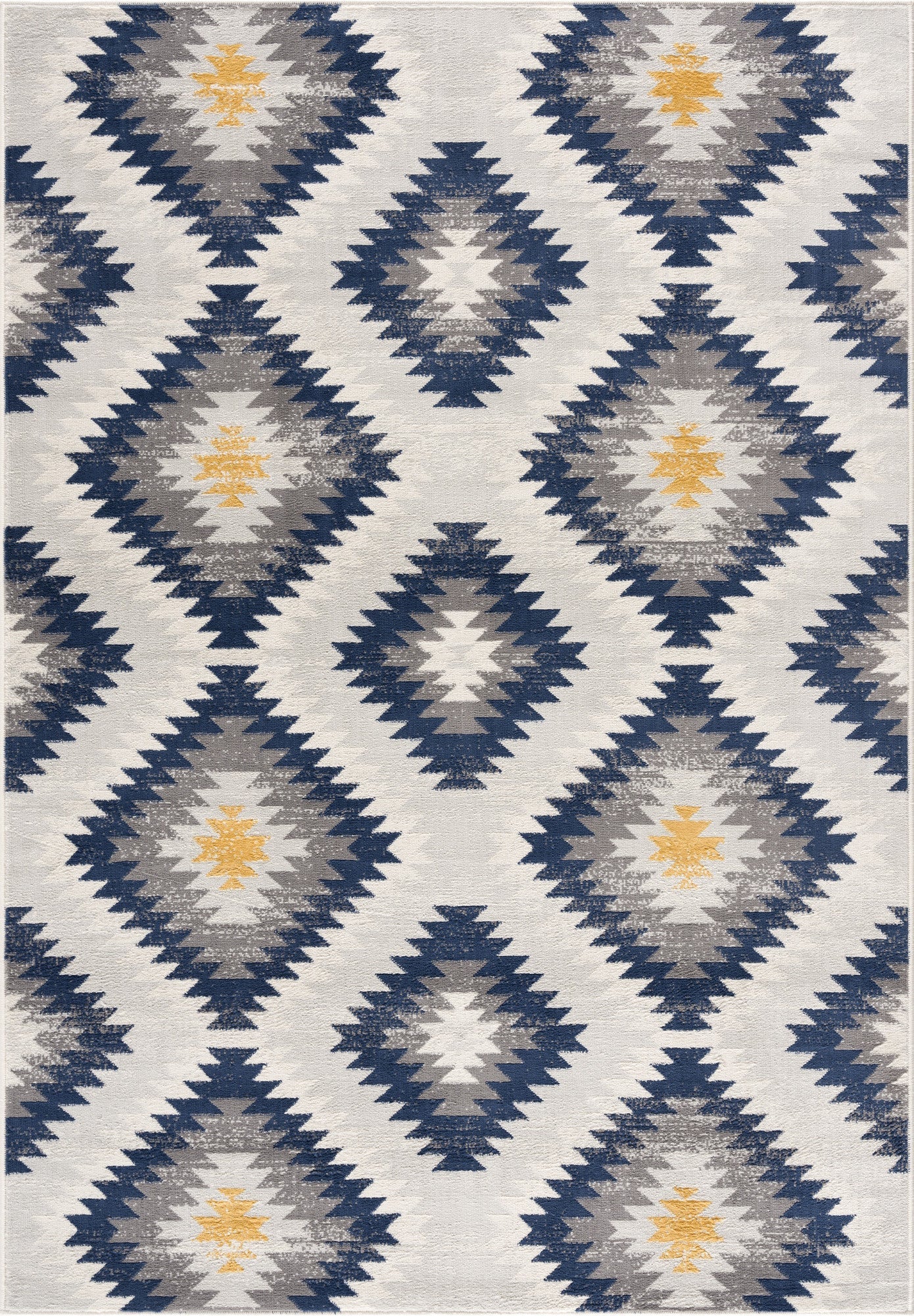 HomeRoots 5’ x 8’ Blue and Gray Kilim Pattern Area Rug