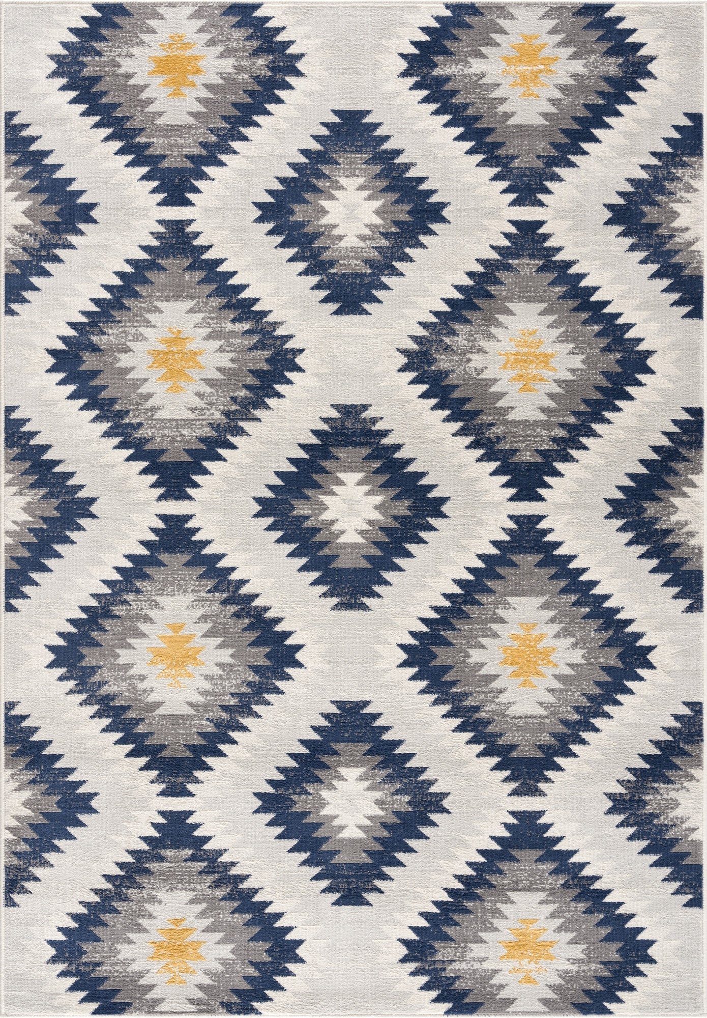 HomeRoots 5’ x 8’ Blue and Gray Kilim Pattern Area Rug