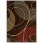 HomeRoots 5' x 8' Brown and Red Abstract Area Rug