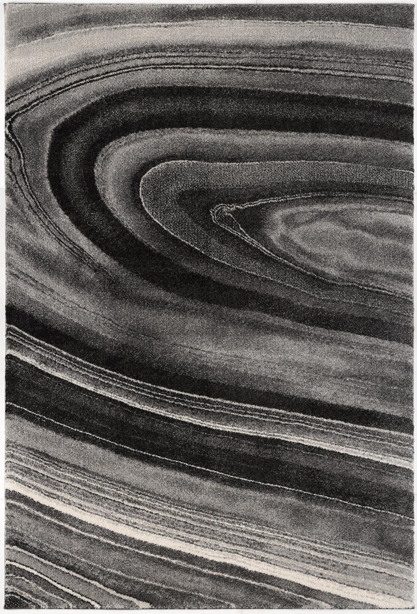 HomeRoots 5' x 8' Dark Gray Abstract Illusional Area Rug