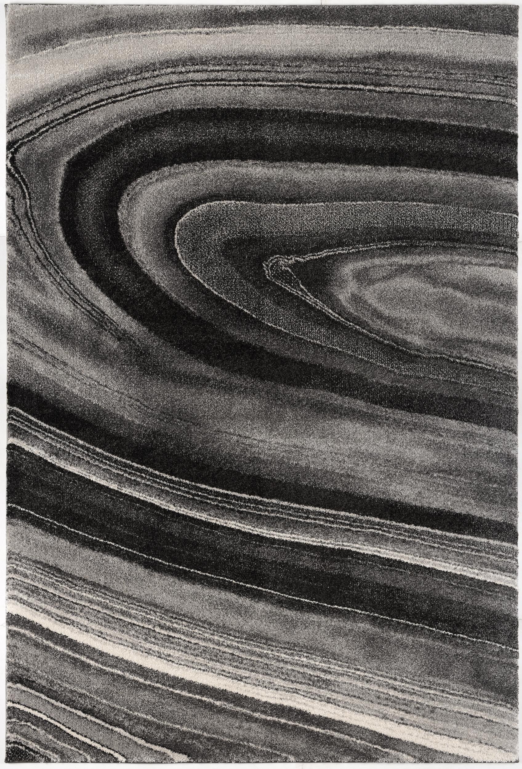 HomeRoots 5' x 8' Dark Gray Abstract Illusional Area Rug