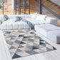 HomeRoots 5’ x 8’ Geometric Diamond Area Rug in Navy Blue Finish