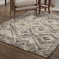 HomeRoots 5' x 8' Gray Beige Distressed Diamond Area Rug