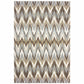 HomeRoots 5' x 8' Gray and Taupe Ikat Pattern Area Rug
