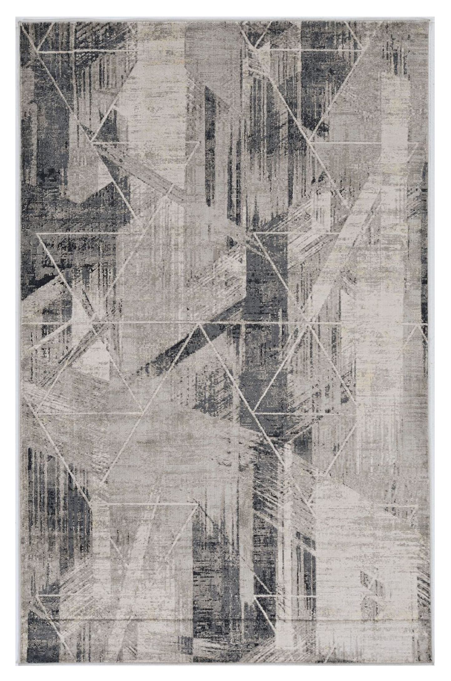 HomeRoots 5 x 8' Grey Machine Woven Abstract Geometric Indoor Area Rug
