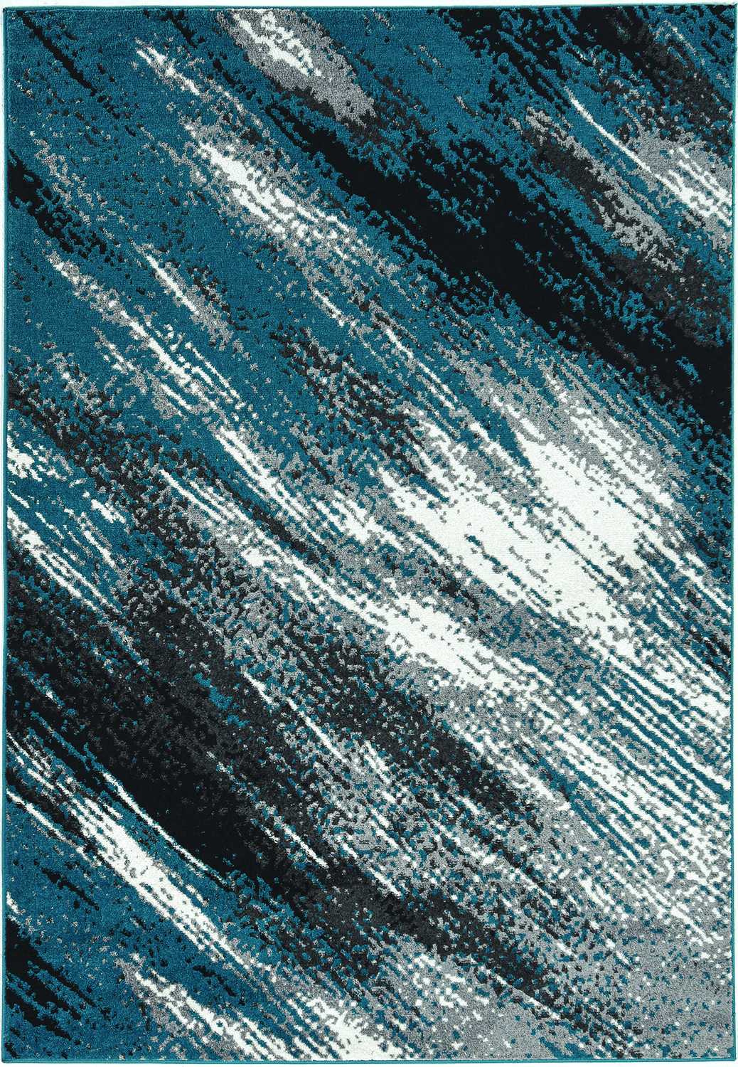 HomeRoots 5' x 8' Grey or Blue Abstract Area Rug