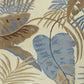 HomeRoots 5' x 8' Ivory Blue Hand Tufted Tropical Leaves Indoor Area Rug