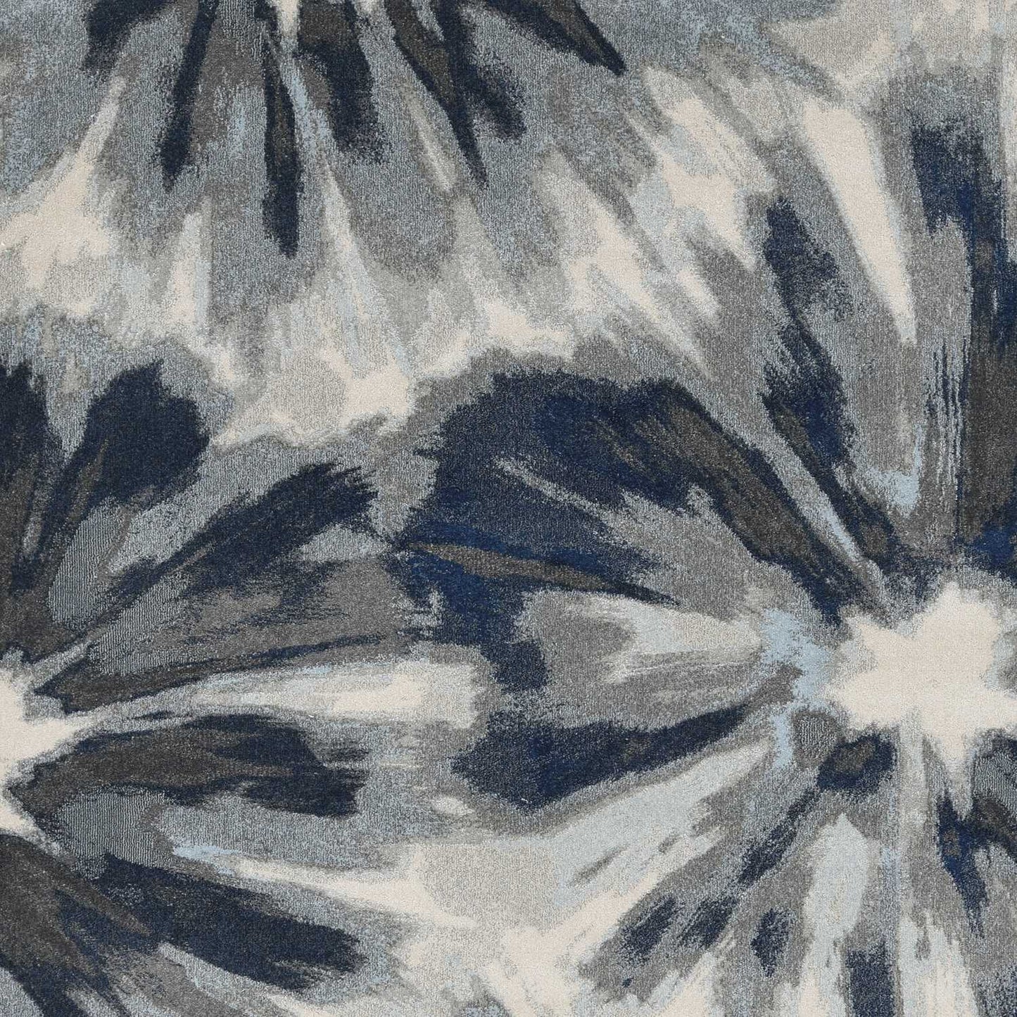 HomeRoots 5' x 8' Ivory Blue Machine Woven Floral Indoor Area Rug