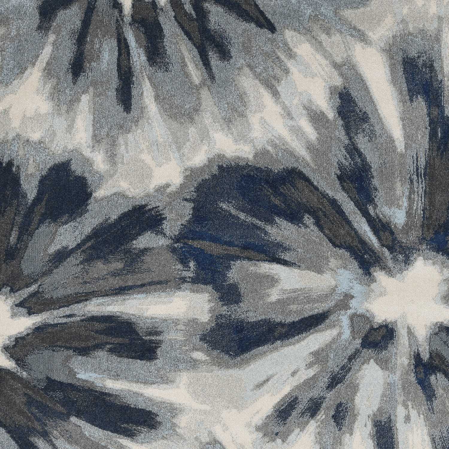 HomeRoots 5' x 8' Ivory Blue Machine Woven Floral Indoor Area Rug