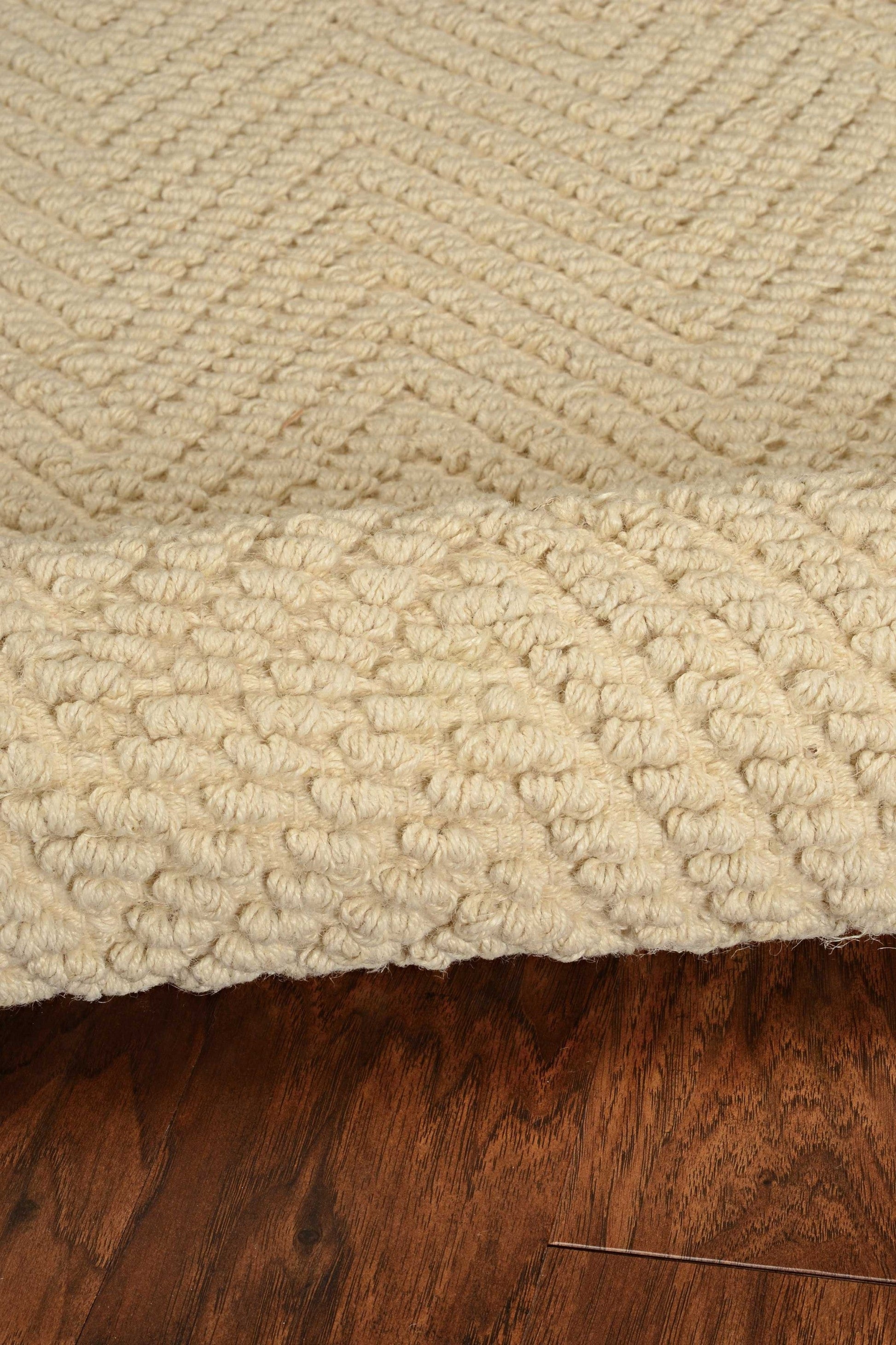 HomeRoots 5' x 8' Ivory Herringbone Hand Woven Jute Indoor Area Rug
