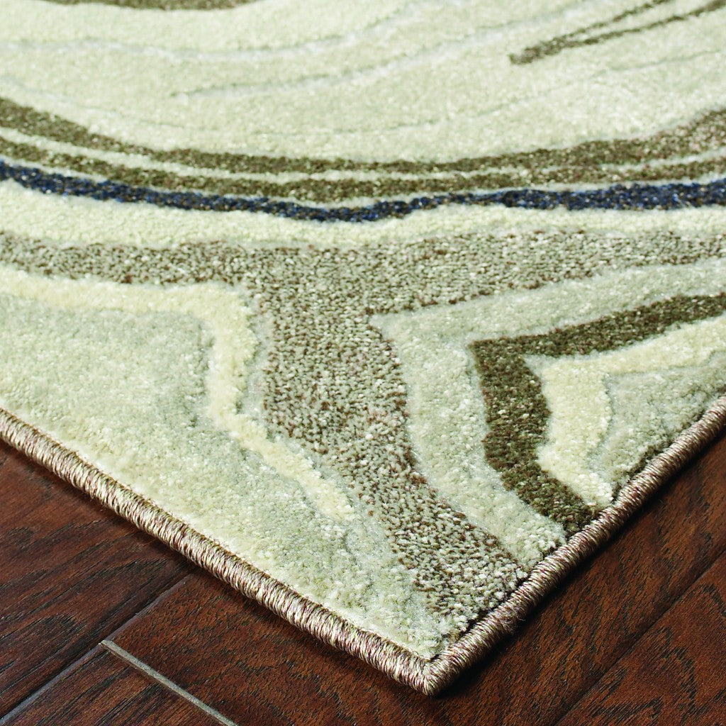 HomeRoots 5' x 8' Ivory and Gray Abstract Geometric Area Rug