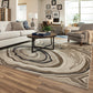 HomeRoots 5' x 8' Ivory and Gray Abstract Geometric Area Rug