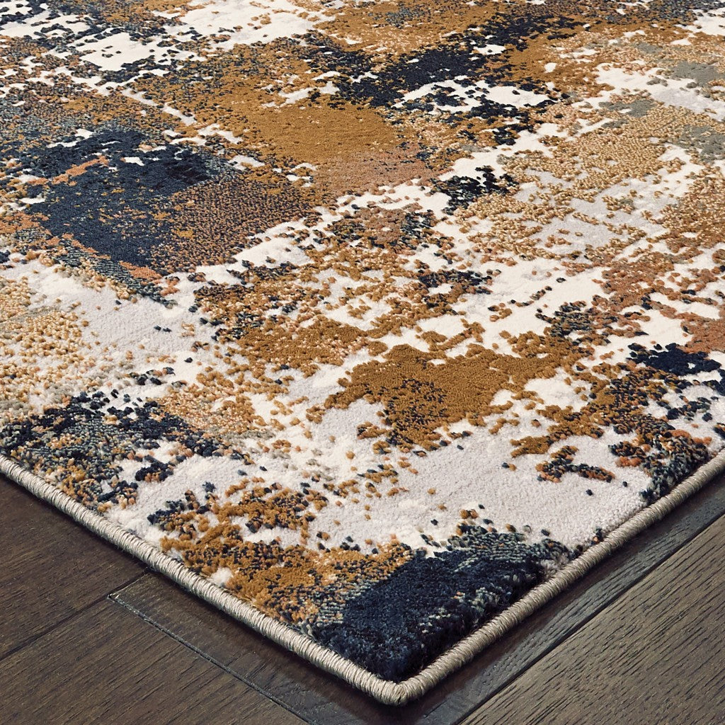 HomeRoots 5' x 8' Ivory and Gray Abstract Sectors Indoor Area Rug