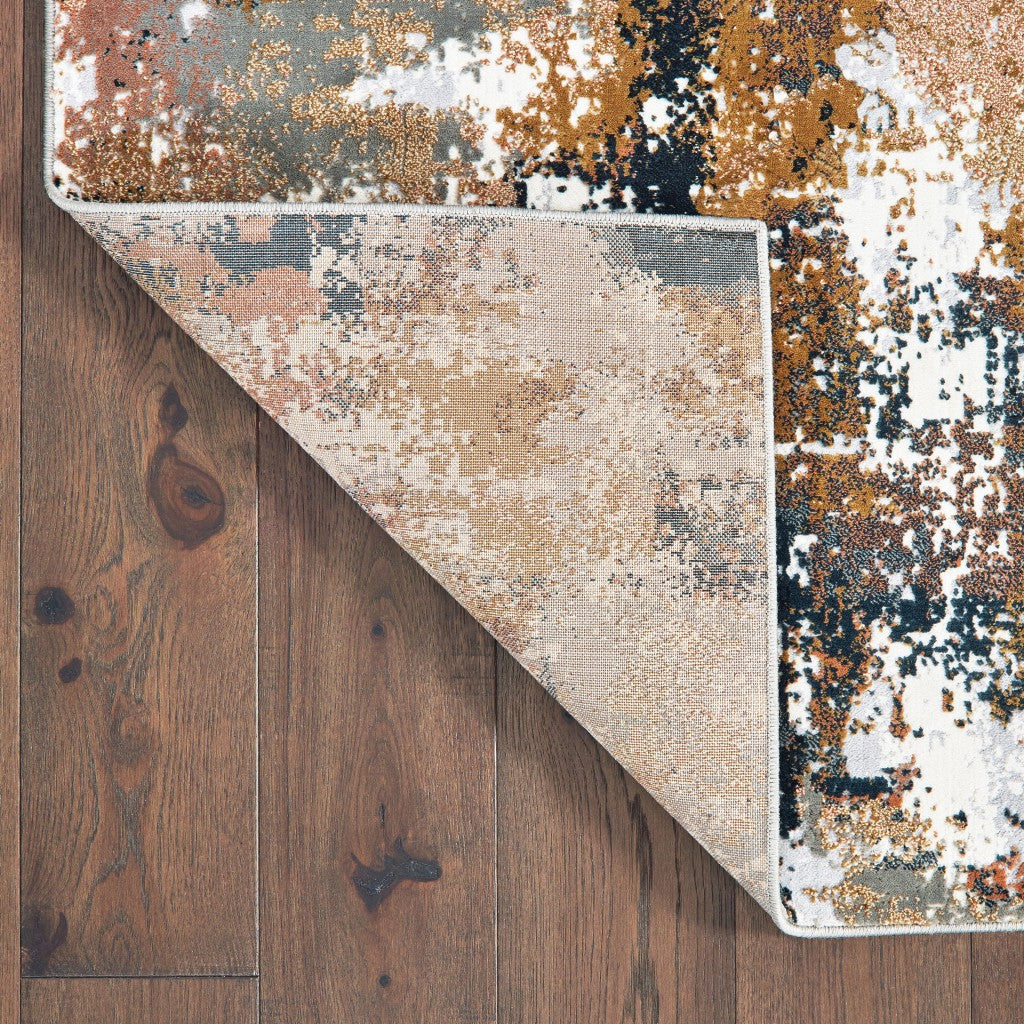 HomeRoots 5' x 8' Ivory and Gray Abstract Sectors Indoor Area Rug