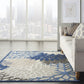 HomeRoots 5’ x 8’ Large Indoor Outdoor Area Rug With Blue Floral Finish