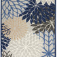 HomeRoots 5’ x 8’ Large Indoor Outdoor Area Rug With Blue Floral Finish