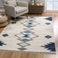 HomeRoots 5’ x 8’ Navy and Ivory Tribal Pattern Area Rug