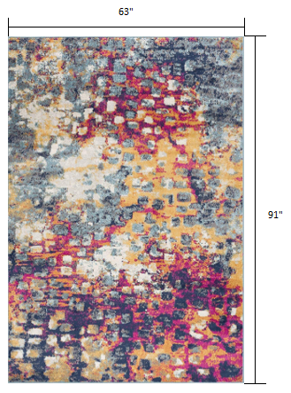 HomeRoots 5’ x 8’ Painting Area Rug With Multicolored Abstract Finish