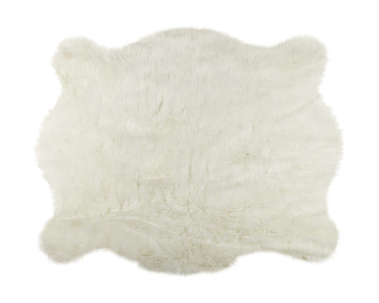 HomeRoots 5' x 8' Polar Bear Faux Hide Area Rug in Off White Finish