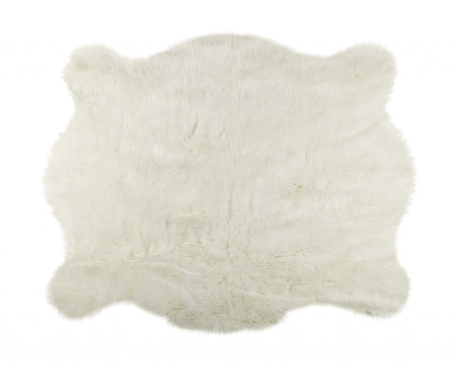 HomeRoots 5' x 8' Polar Bear Faux Hide Area Rug in Off White Finish