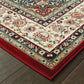 HomeRoots 5' x 8' Red Ivory Machine Woven Oriental Indoor Area Rug