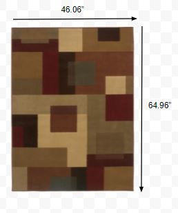 HomeRoots 5' x 8' Red and Tan Geometric Area Rug