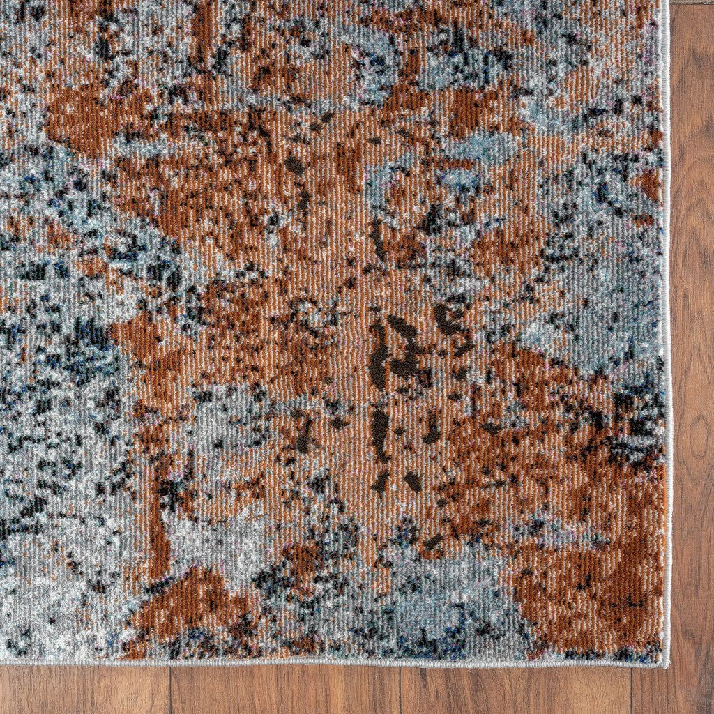 HomeRoots 5' x 8' Rustic Brown Abstract Area Rug
