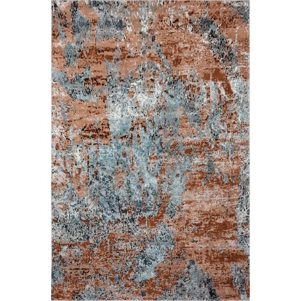 HomeRoots 5' x 8' Rustic Brown Abstract Area Rug