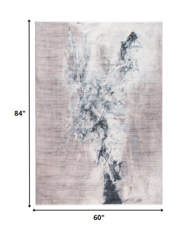 HomeRoots 5' x 8' Sand Abstract Splash Modern Area Rug